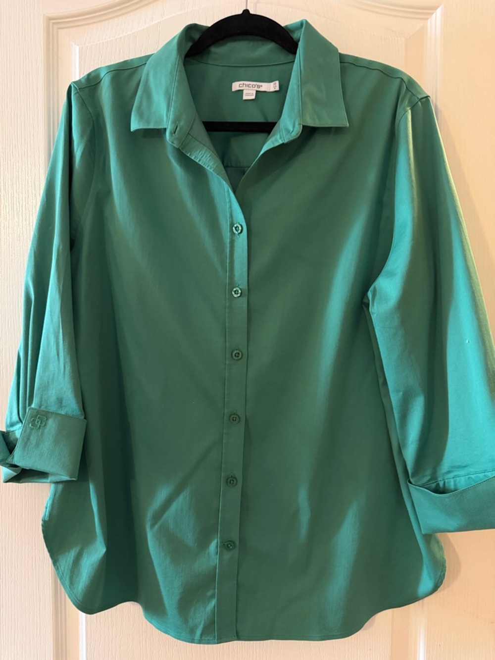 Chico's Green Button-Up Women's Shirt
